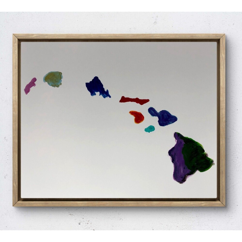 WS original hawaii painting 14X11 gallery paper acrylic abstract modern wall art